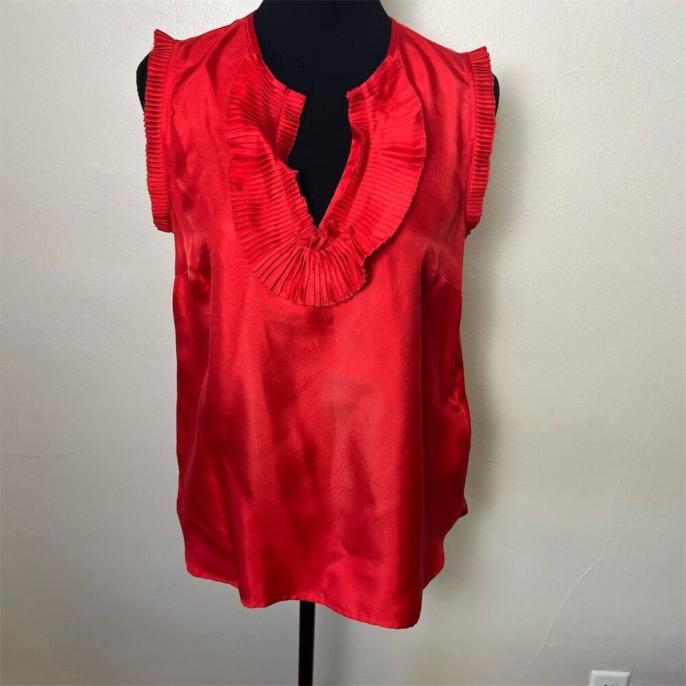 J. Crew Red Sleeveless Blouse